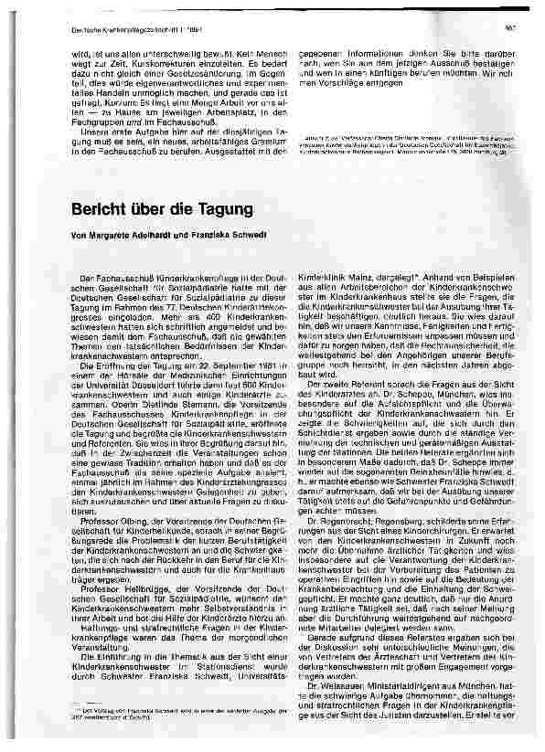 Vorschauseite 4: Fachausschuß Kinderkrankenpflege in der Deutschen Gesellschaft für Sozialpädiatrie