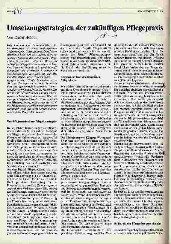 Vorschauseite 1: Umsetzungsstrategien der zukünftigen Pflegepraxis