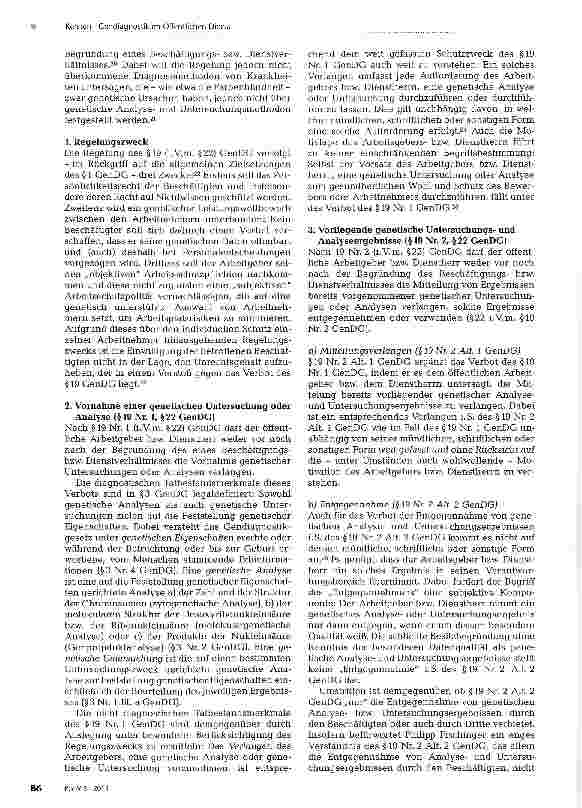 Vorschauseite 3: Gendiagnostik im Öffentlichen DienstTeil 2: Gendiagnostikgesetz und Mitbestimmung