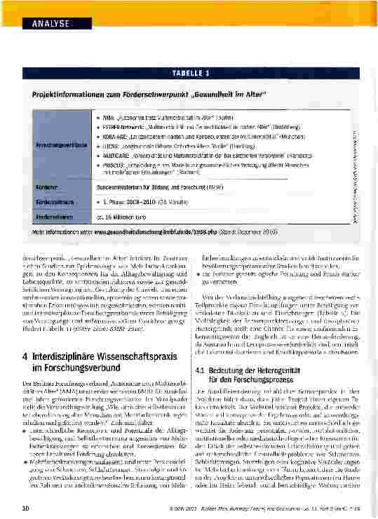 Vorschauseite 4: Alter(n) und Gesundheit Chancen und Hürden einer disziplinenübergreifenden Zusammenarbeit