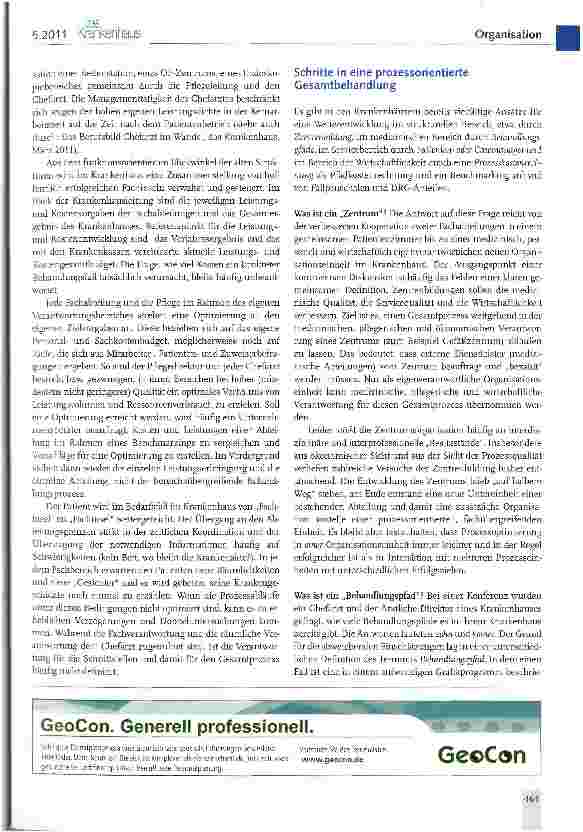 Vorschauseite 3: In Prozessen denken und optimieren eine Herausforderung für Krankenhäuser