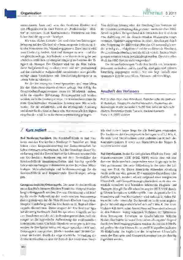 Vorschauseite 6: In Prozessen denken und optimieren eine Herausforderung für Krankenhäuser