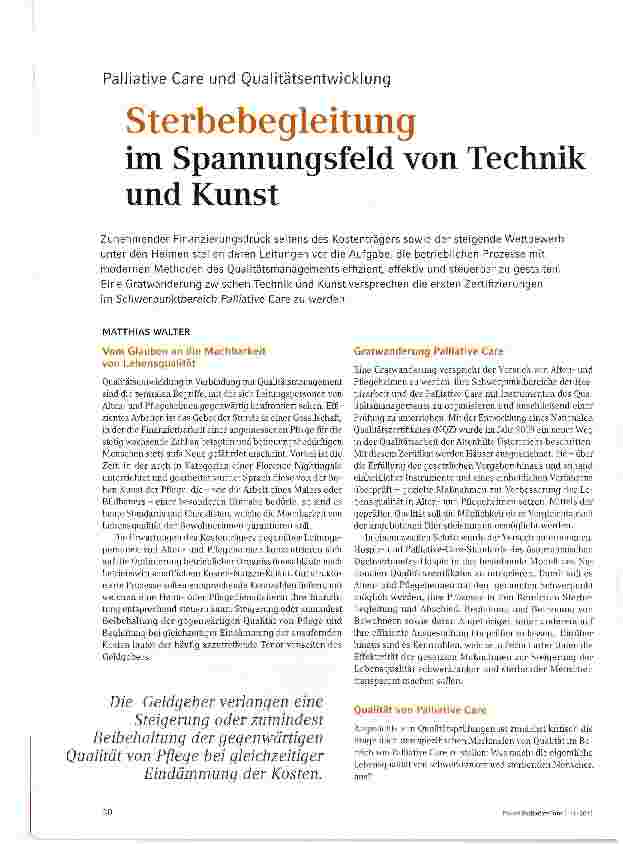 Vorschauseite 1: Sterbebegleitung im Spannungsfeld von Technik und Kunst