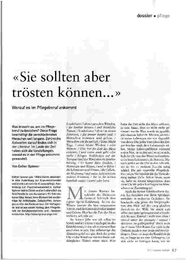 Vorschauseite 1: Sie sollten aber trösten können...