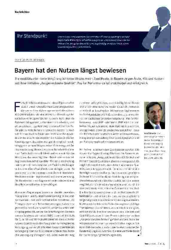 Vorschauseite 1: Bayern hat den Nutzen längst bewiesen