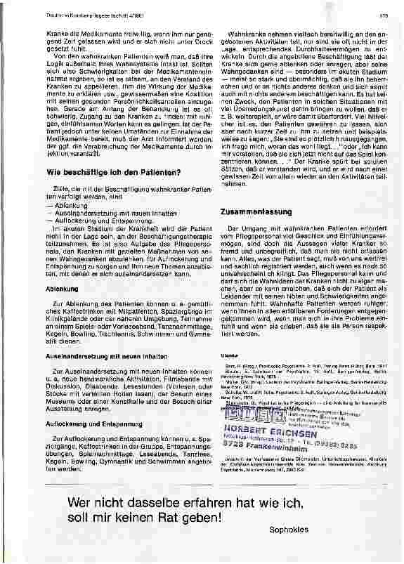 Vorschauseite 4: Der wahnkranke Patient: psychiatrische Pflegeregeln, Anleitung für Krankenpflegeschüler