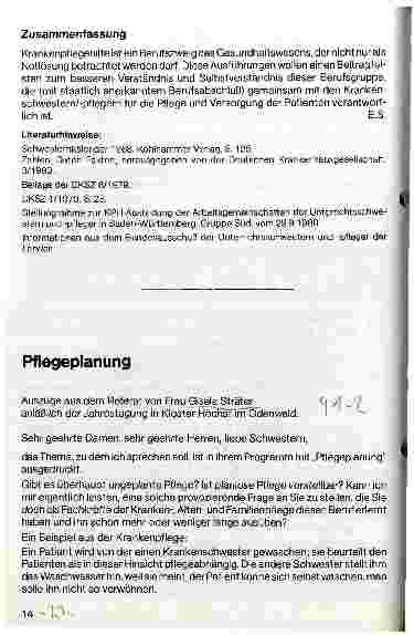 Vorschauseite 1: Pflegeplanung