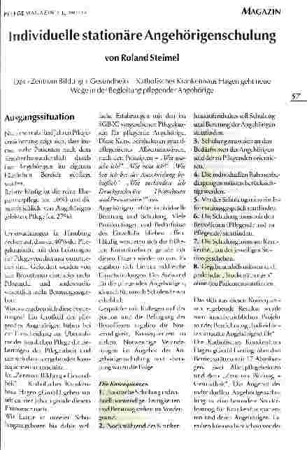 Vorschauseite 1: Individuelle stationäre Angehörigenschulung