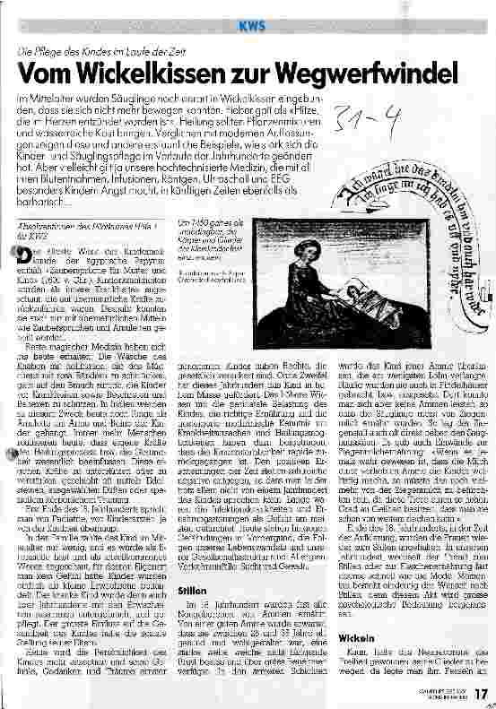 Vorschauseite 1: Vom Wickelkissen zur Wegwerfwindel