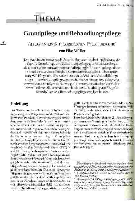 Vorschauseite 1: Grundpflege und Behandlungspflege Altlasten einer theoriefernen Pflegedidaktik