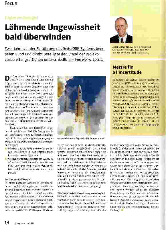 Vorschauseite 1: Lähmende Ungewissheit bald überwinden