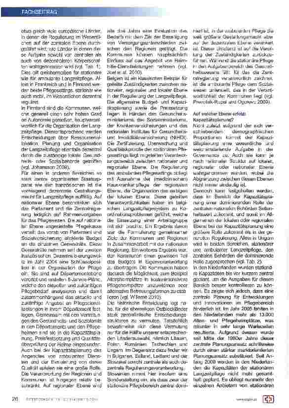 Vorschauseite 2: Regulierungsebenen der Langzeitpflege in Europa