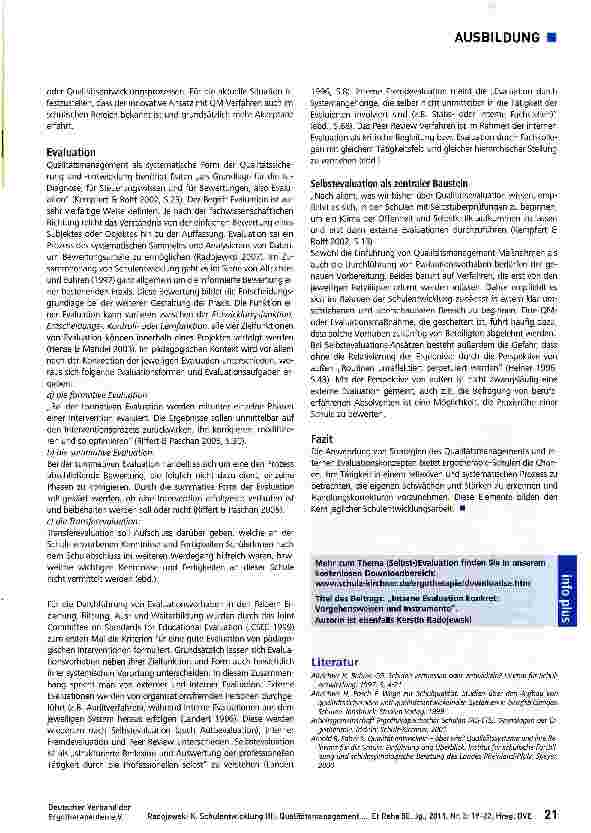 Vorschauseite 3: Ausbildungs-Glossar Teil 12 Schulentwicklung (II): Qualitätsmanagement und Evaluation
