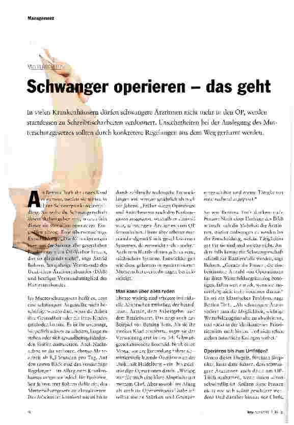 Vorschauseite 1: Schwanger operieren - das geht