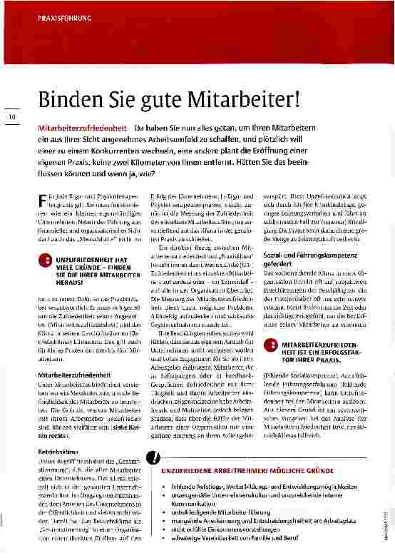 Vorschauseite 1: Binden Sie gute Mitarbeiter!