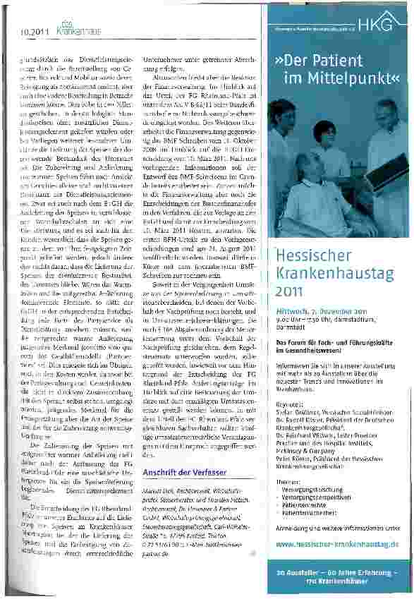 Vorschauseite 2: Ermäßigter Umsatzsteuersatz bei der Speisenlieferung und Gestellung von Besteck und Tellern durch zwei getrennte Unternehmen