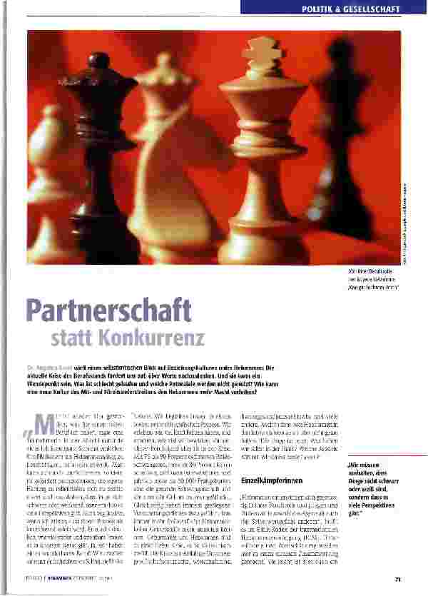 Vorschauseite 1: Partnerschaft statt Konkurrenz