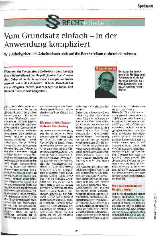 Vorschauseite 1: Vom Grundsatz einfach - in der Anwendung kompliziert