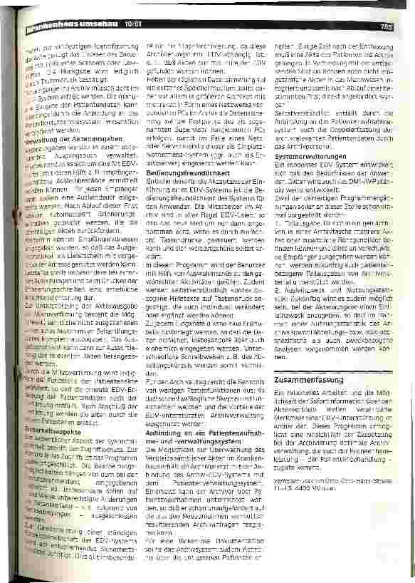 Vorschauseite 2: Rationelle Archivverwaltung mit Hilfe der EDV