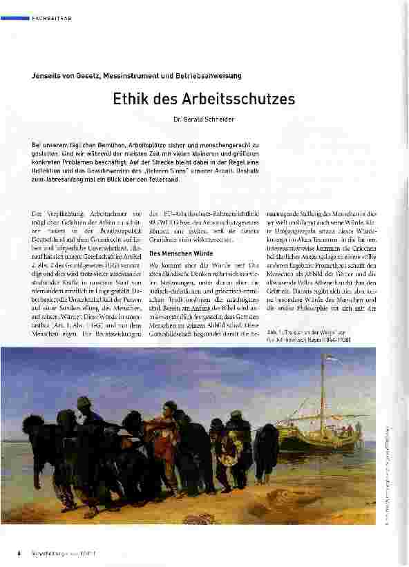 Vorschauseite 1: Jenseits von Gesetz, Messinstrument und BetriebsanweisungEthik des Arbeitsschutzes