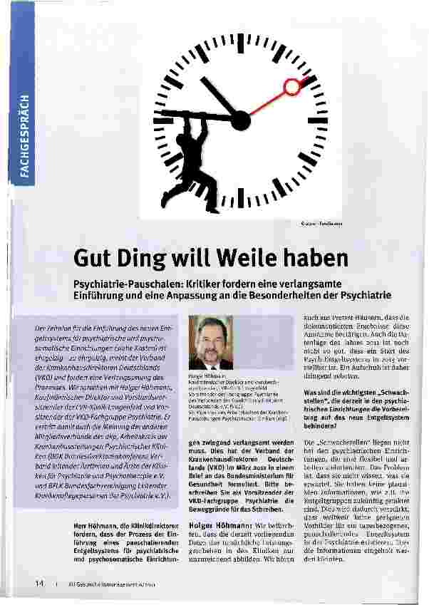 Vorschauseite 1: Gut Ding will Weile haben