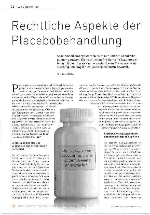 Vorschauseite 1: Rechtliche Aspekte der Placebobehandlung