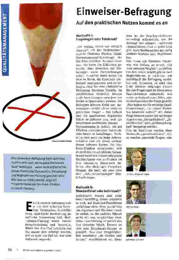 Vorschauseite 1: Einweiser-BefragungAuf den praktischen Nutzen kommt es an