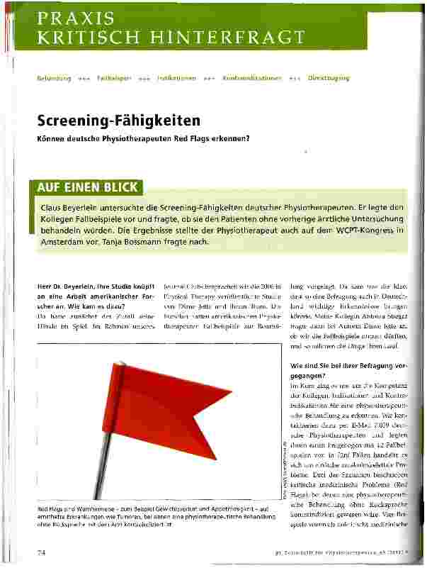 Vorschauseite 1: Screening-Fähigkeiten