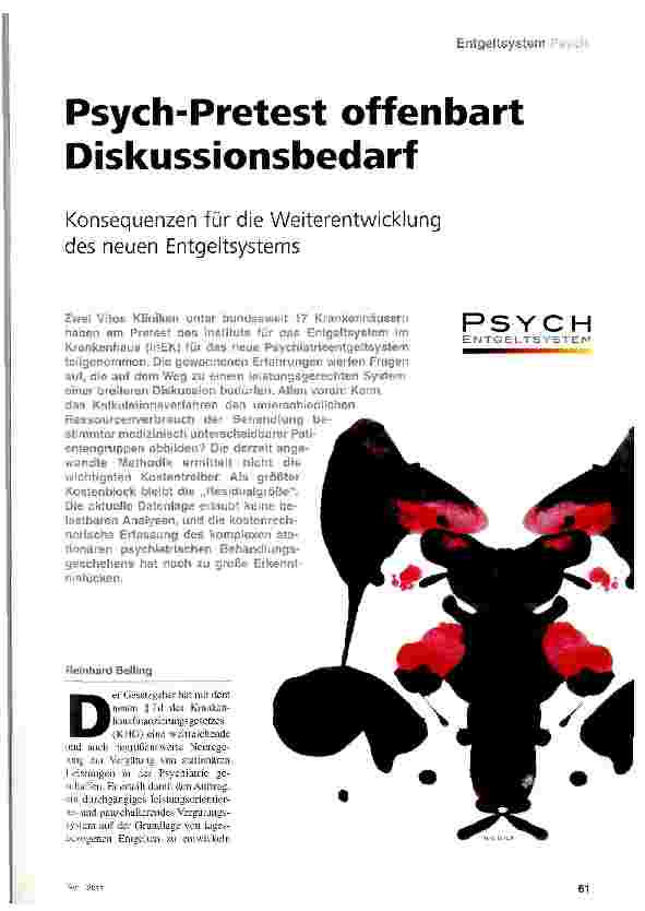 Vorschauseite 1: Psych-Pretest offenbart Diskussionsbedarf