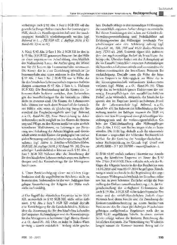 Vorschauseite 4: Kosten der Eingliederungshilfe bei vollstationärer HeimunterbringungSCB XII § 19 Abs. 3, § 92 Abs. 1 Satz 1 und 2, § 92 Abs. 2 Satz 1 Nr. 2 und Satz 3; BGB § 1360a Abs. 1