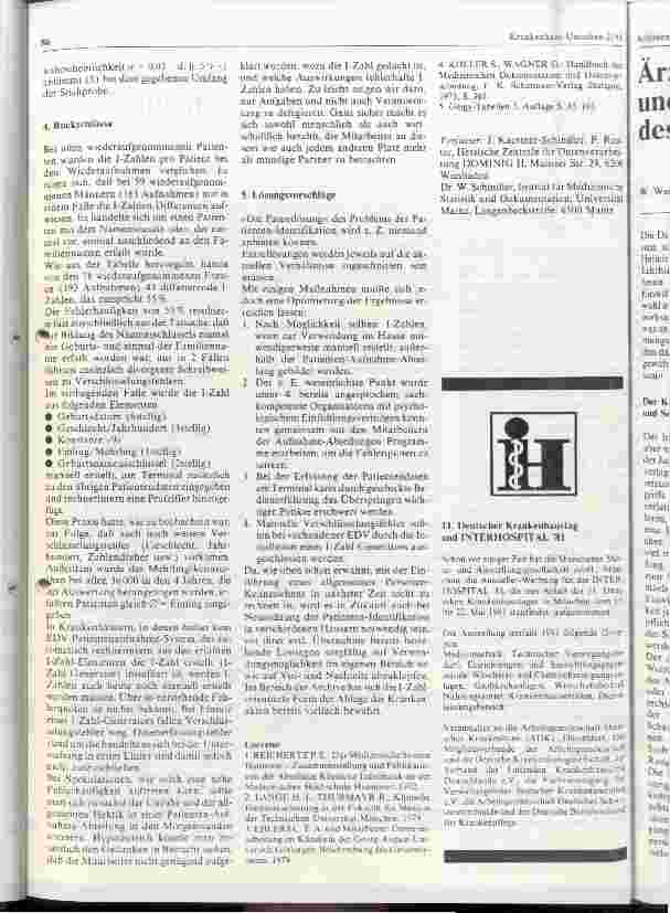 Vorschauseite 3: I-Zahl zur Identifikation und Zusammenführung von medizinischen Informationen über den Pat. im Krankenhaus geeignet und ausreichend?