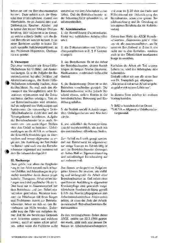 Vorschauseite 3: Betriebskrankenschwester - ein kommendes Aufgabengebiet