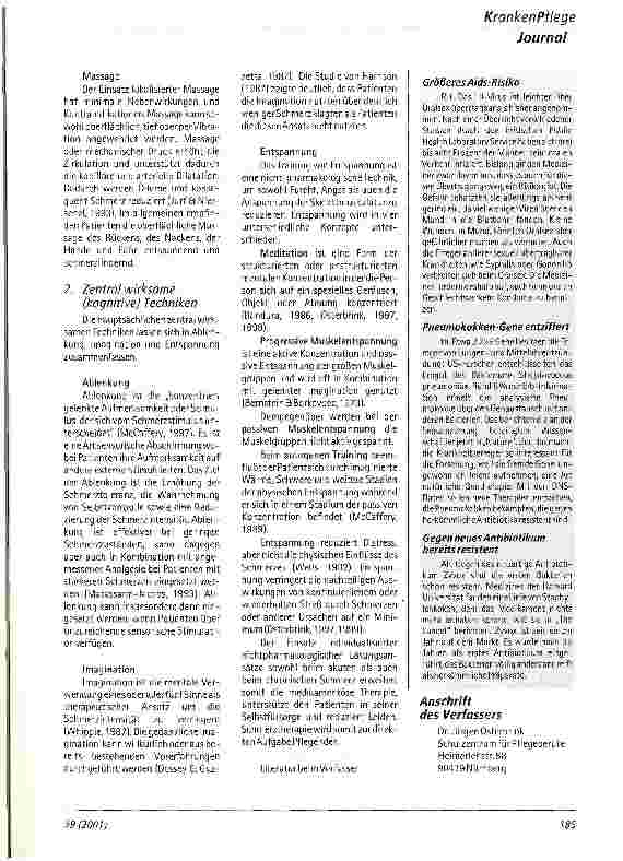 Vorschauseite 4: Schmerz und Pflege - eine Herausforderung