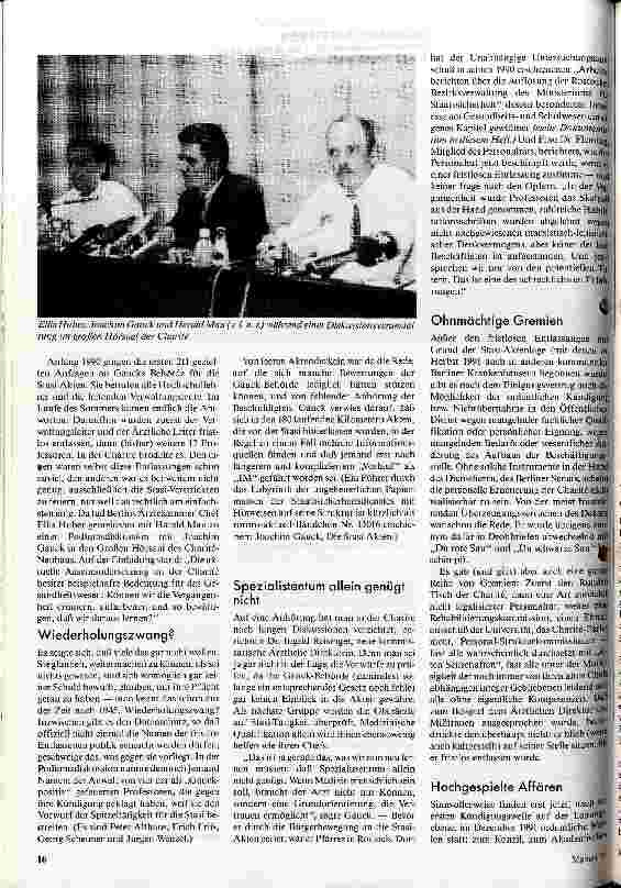 Vorschauseite 3: Die Charite Ein mühsamer Prozeß der Selbstbefreiung