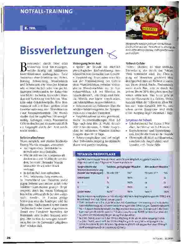 Vorschauseite 1: Notfall-Training: Bissverletzungen 8. Teil
