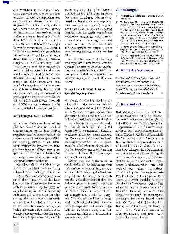 Vorschauseite 2: Besonderheiten des Basistarifs der Privaten Krankenversicherung