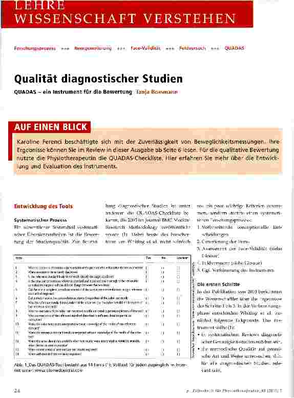 Vorschauseite 1: Qualität diagnostischer Studien