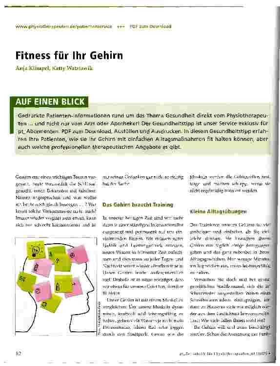 Vorschauseite 1: Fitness für Ihr Gehirn