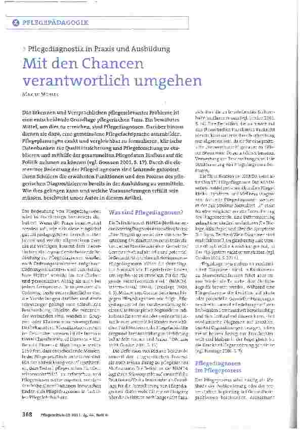 Vorschauseite 1: Mit den Chancen verantwortlich umgehen