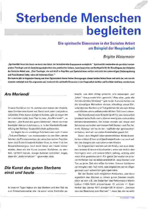 Vorschauseite 1: Sterbende Menschen begleiten