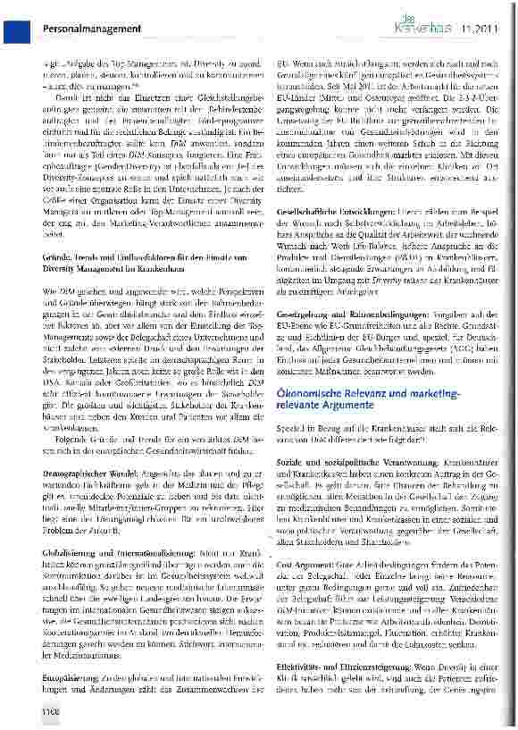 Vorschauseite 2: Diversity Management als Zukunftsaufgabe der Krankenhäuser