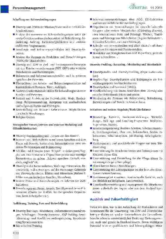 Vorschauseite 6: Diversity Management als Zukunftsaufgabe der Krankenhäuser