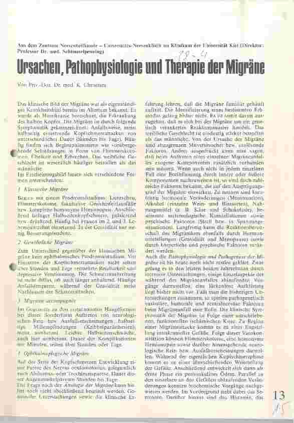 Vorschauseite 1: Ursachen, Pathophysiologie und Therapie der Migräne