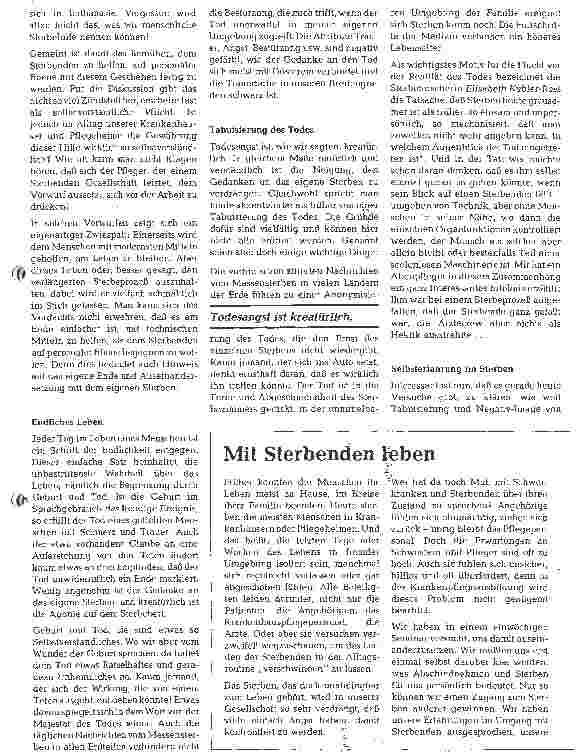Vorschauseite 2: Sterbehilfe und Sterbebeistand