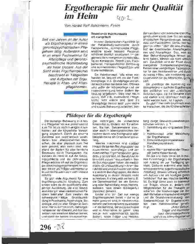 Vorschauseite 1: Ergotherapie für mehr Qualität im Heim