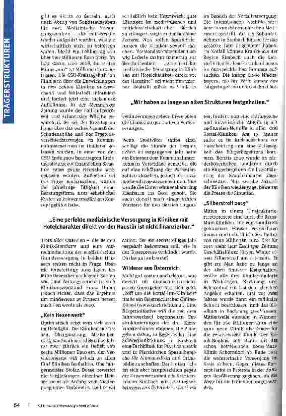 Vorschauseite 2: Unpopuläre MaßnahmenKommunale Verbünde tun sich mit drastischen Veränderungen oft schwer