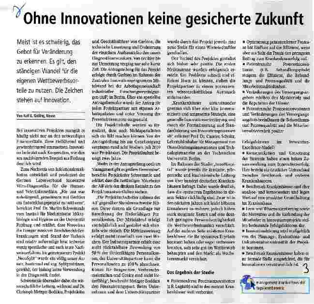 Vorschauseite 1: Ohne Innovationen keine gesicherte Zukunft
