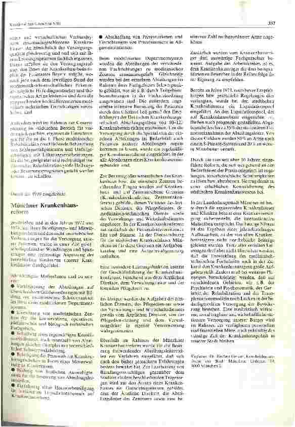 Vorschauseite 5: Zur Krankenhaussituation in München