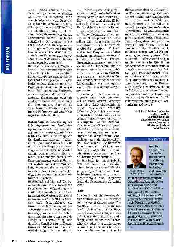 Vorschauseite 2: Spezial- Leistungen auf AbrufWo Outsourcing sinnvoll ist und Kooperationen nötig sind