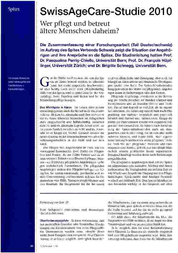 Vorschauseite 2: Im SpannungsfeldDie Hausund Pflegehelferin in der Spitex